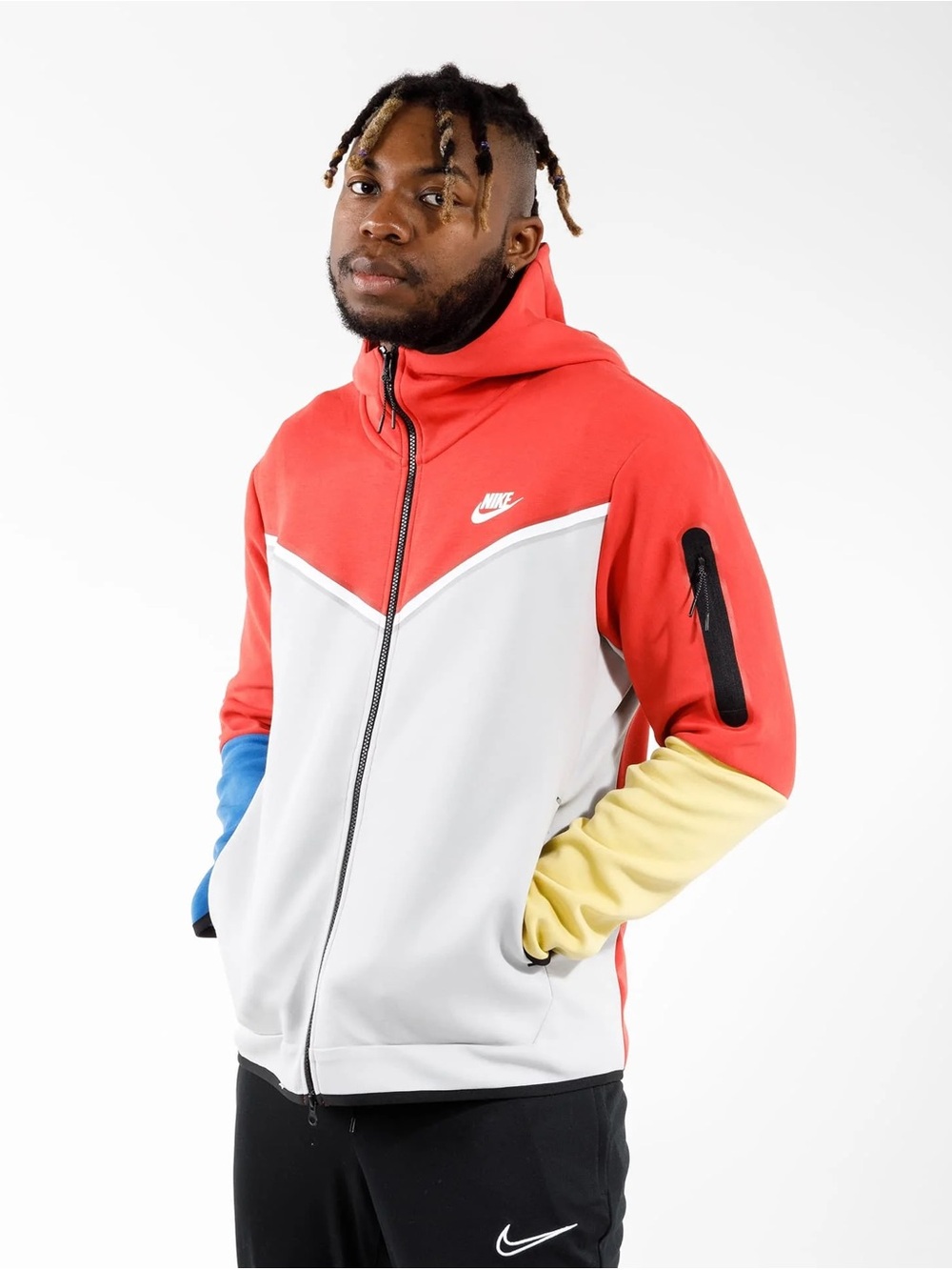 Nike Tech Fleece Colorblock Full-Zip Hoodie (Rare Multicolor Design) XL